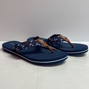 Tommy Hilfiger Anchors and Sailboats Flip Flops Size 8